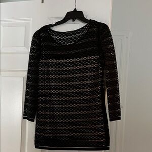Escada Black Long Sleeve Mesh tunic
